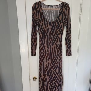 Tribal print long sleeve maxi dress
